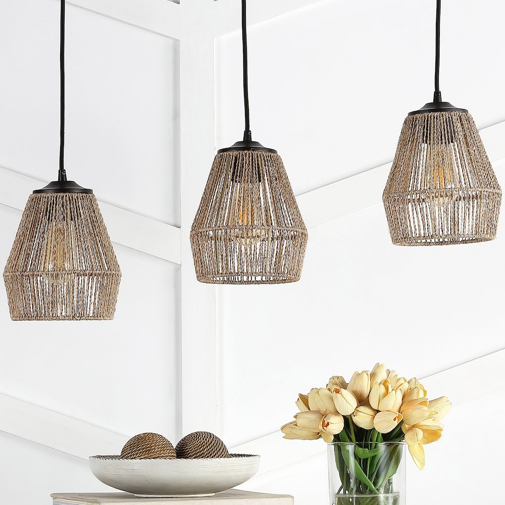 Ibiza Island Seagrassmetal Bohemian Coastal Led Pendant. Picture 9