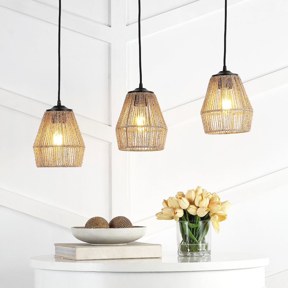 Ibiza Island Seagrassmetal Bohemian Coastal Led Pendant. Picture 7