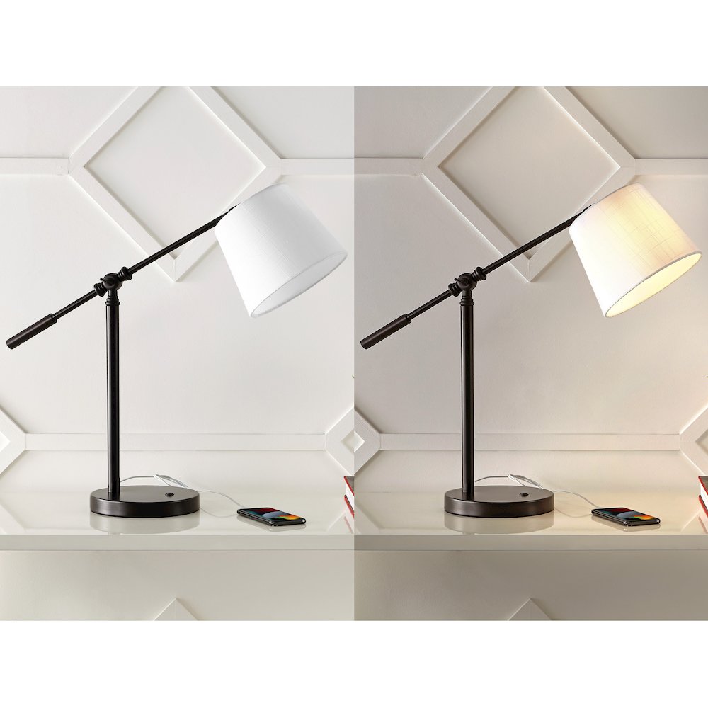 Troy Classic Contemporary Iron Led Task Lamp With Usb Charging Port. Picture 7
