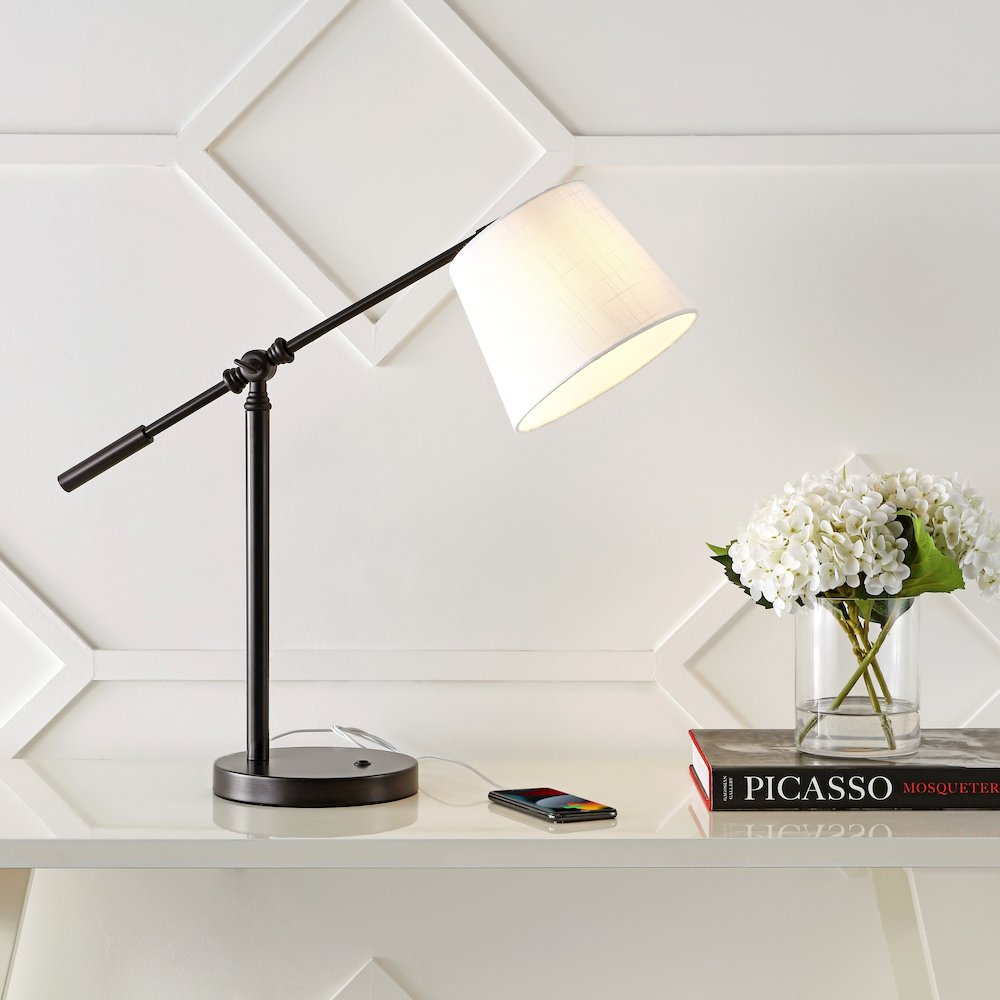 Troy Classic Contemporary Iron Led Task Lamp With Usb Charging Port. Picture 5