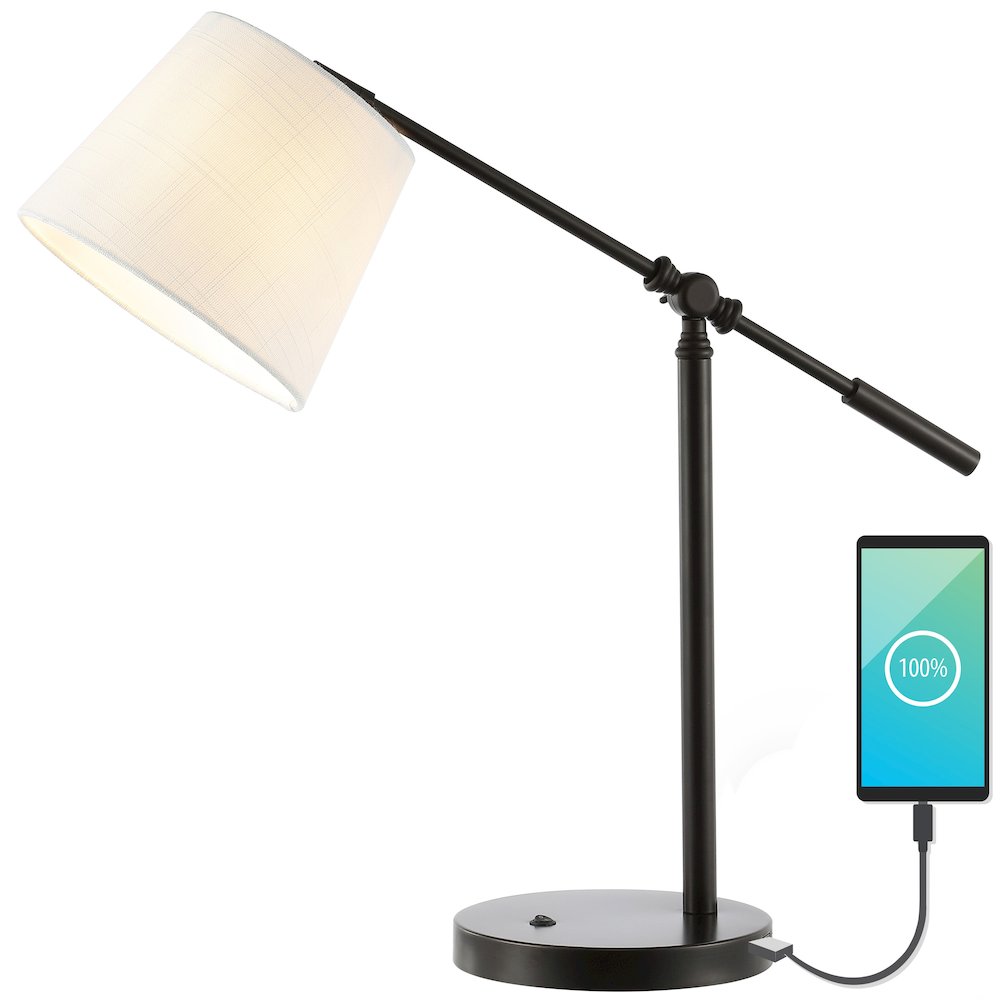 Troy Classic Contemporary Iron Led Task Lamp With Usb Charging Port. Picture 4