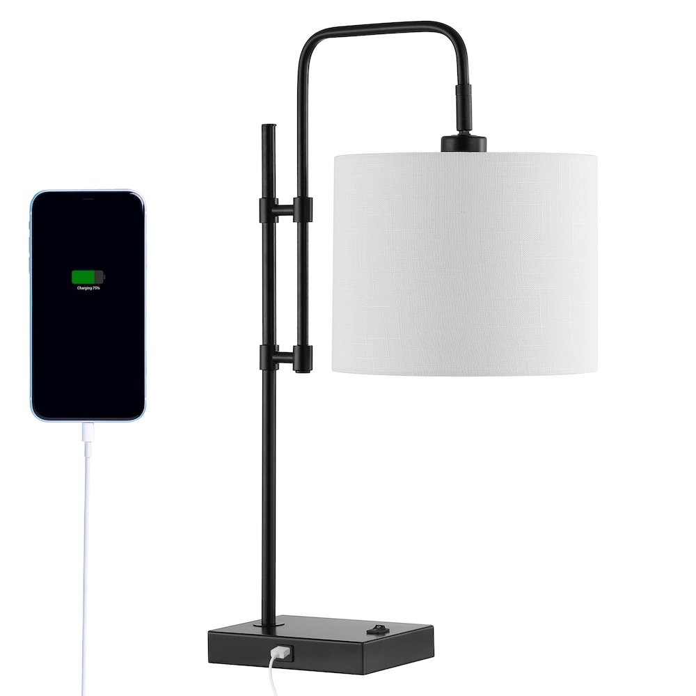 Edris Industrial Designer Metal Led Task Lamp With Usb Charging Port. Picture 2