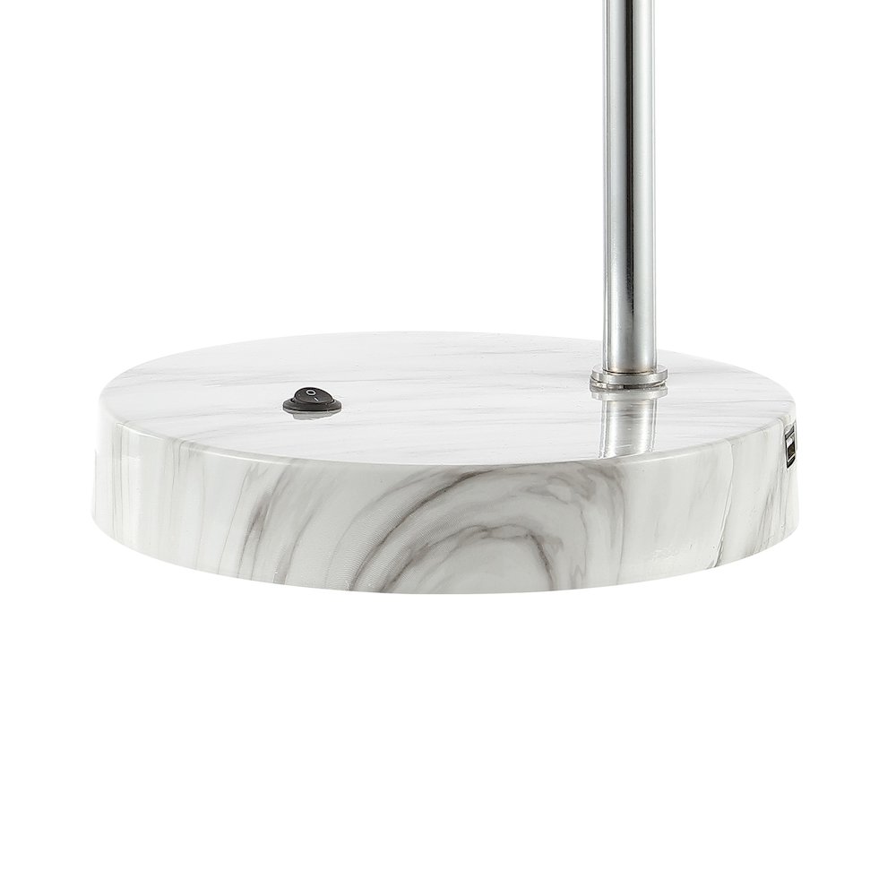 Ada Industrial Contemporary Iron/Glass Led Task Lamp With Usb Charging Port. Picture 3