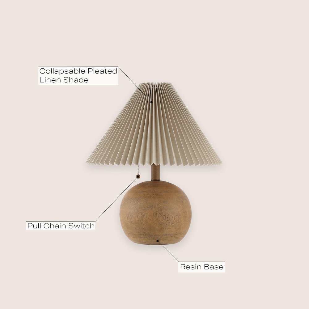 Aksel Coastal Scandinavian Resin/Iron Sphere Led Table Lamp. Picture 4