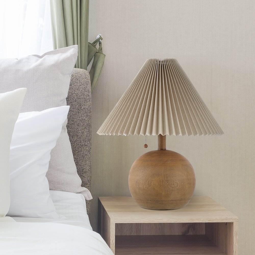 Aksel Coastal Scandinavian Resin/Iron Sphere Led Table Lamp. Picture 2