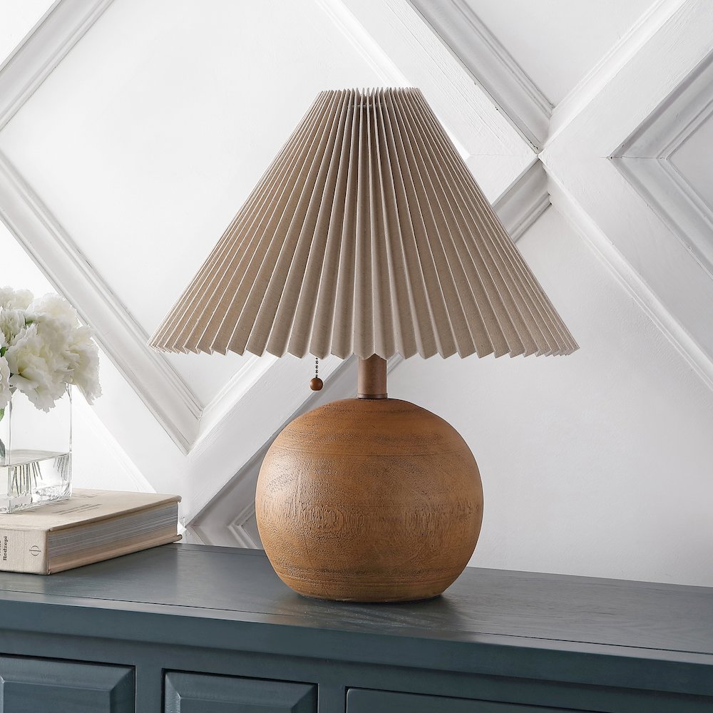 Aksel Coastal Scandinavian Resin/Iron Sphere Led Table Lamp. Picture 6