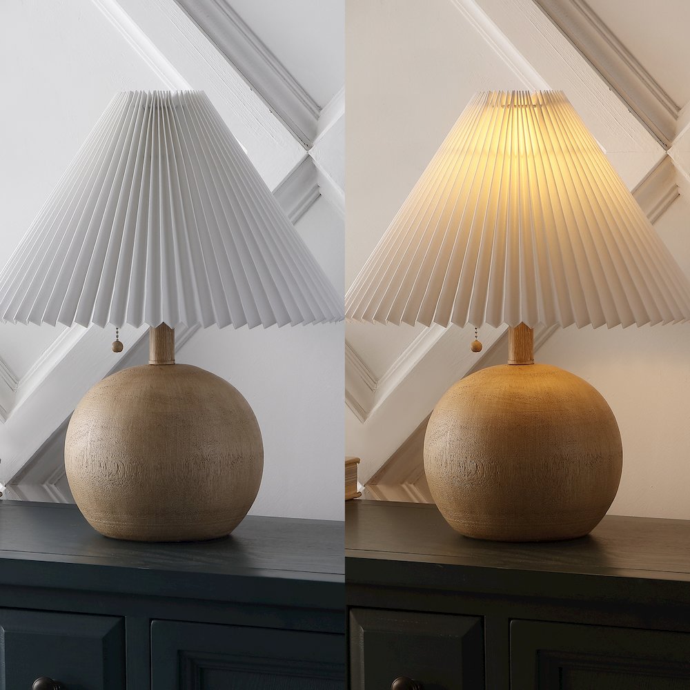 Aksel Coastal Scandinavian Resin/Iron Sphere Led Table Lamp. Picture 6