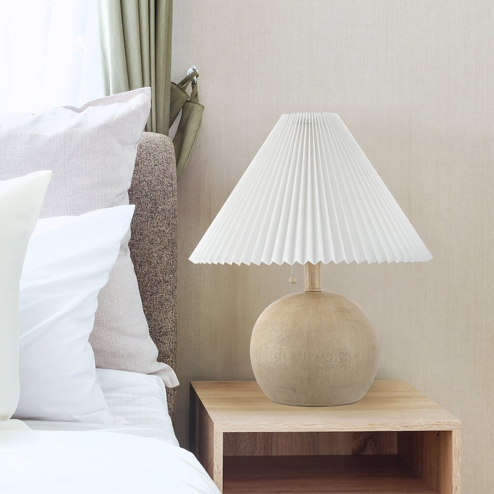 Aksel Coastal Scandinavian Resin/Iron Sphere Led Table Lamp. Picture 3