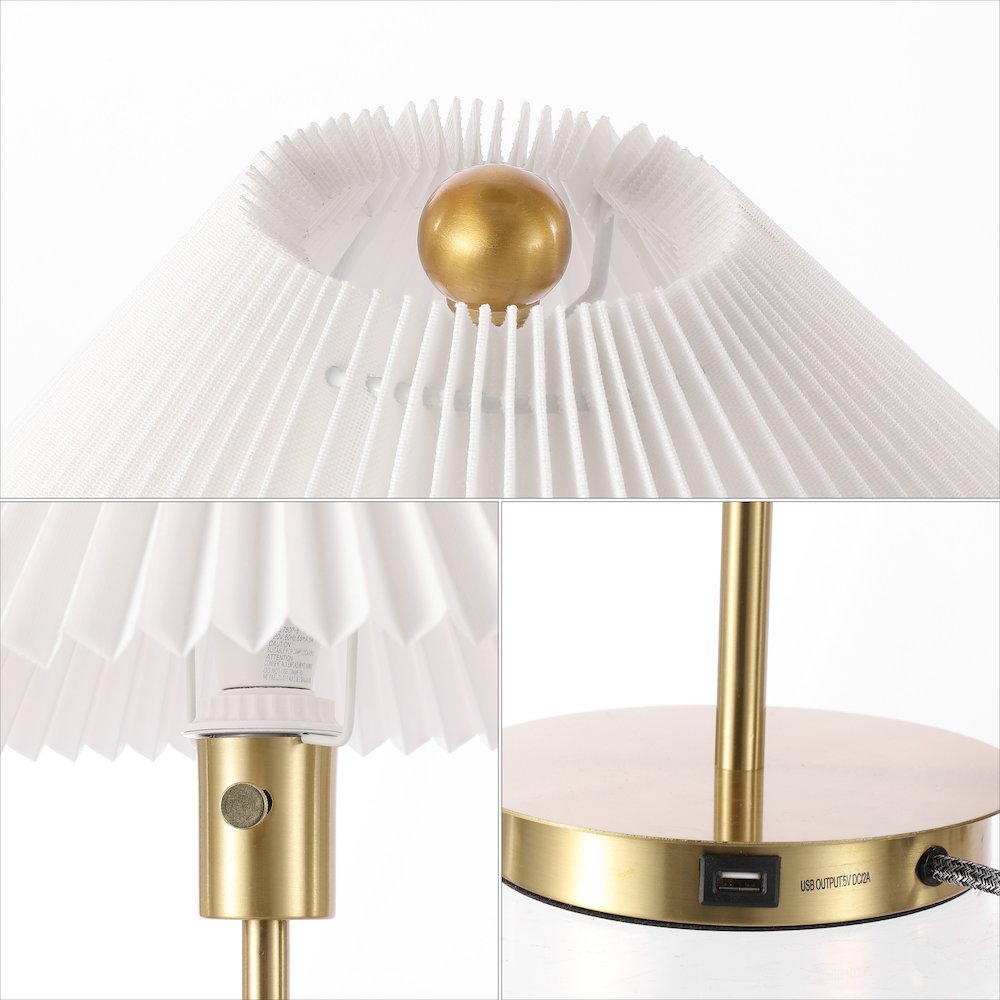 Freida Modern Glam Metal Column Led Table Lamp. Picture 2