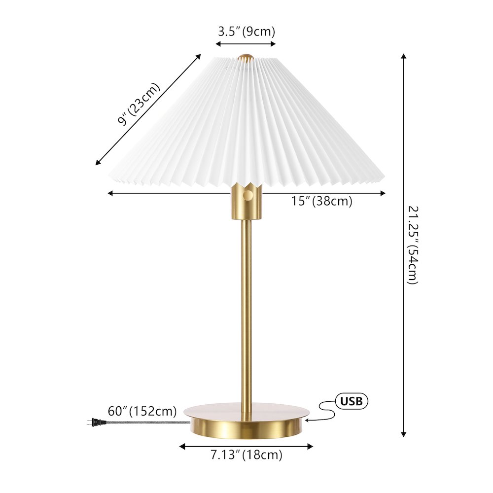 Freida Modern Glam Metal Column Led Table Lamp. Picture 3