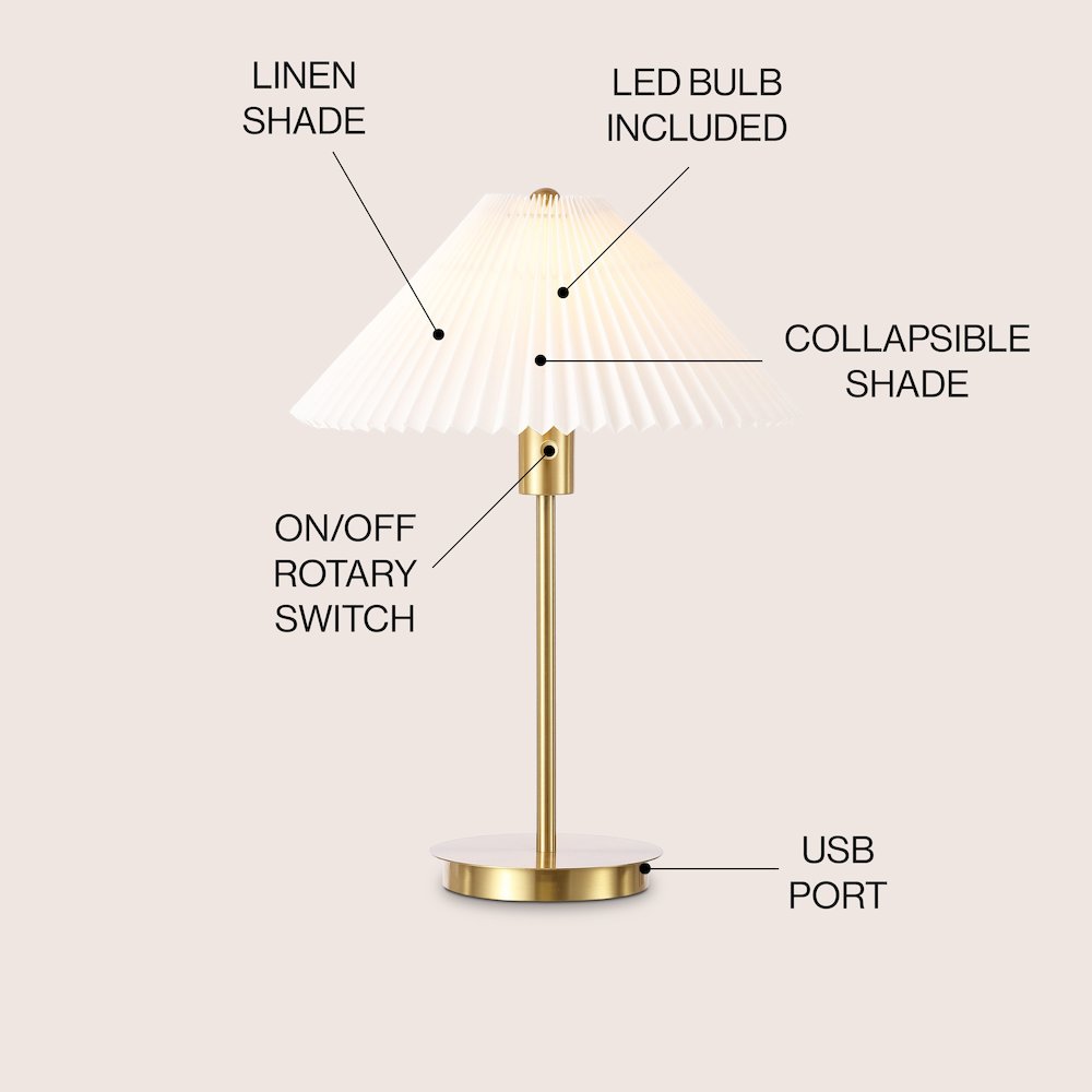 Freida Modern Glam Metal Column Led Table Lamp. Picture 4