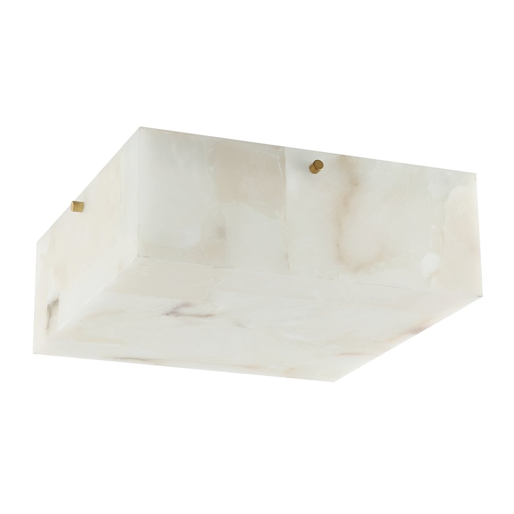 Giulia 2-Light Modern Contemporary Alabaster/Iron Square Led Flush Mount. Picture 3