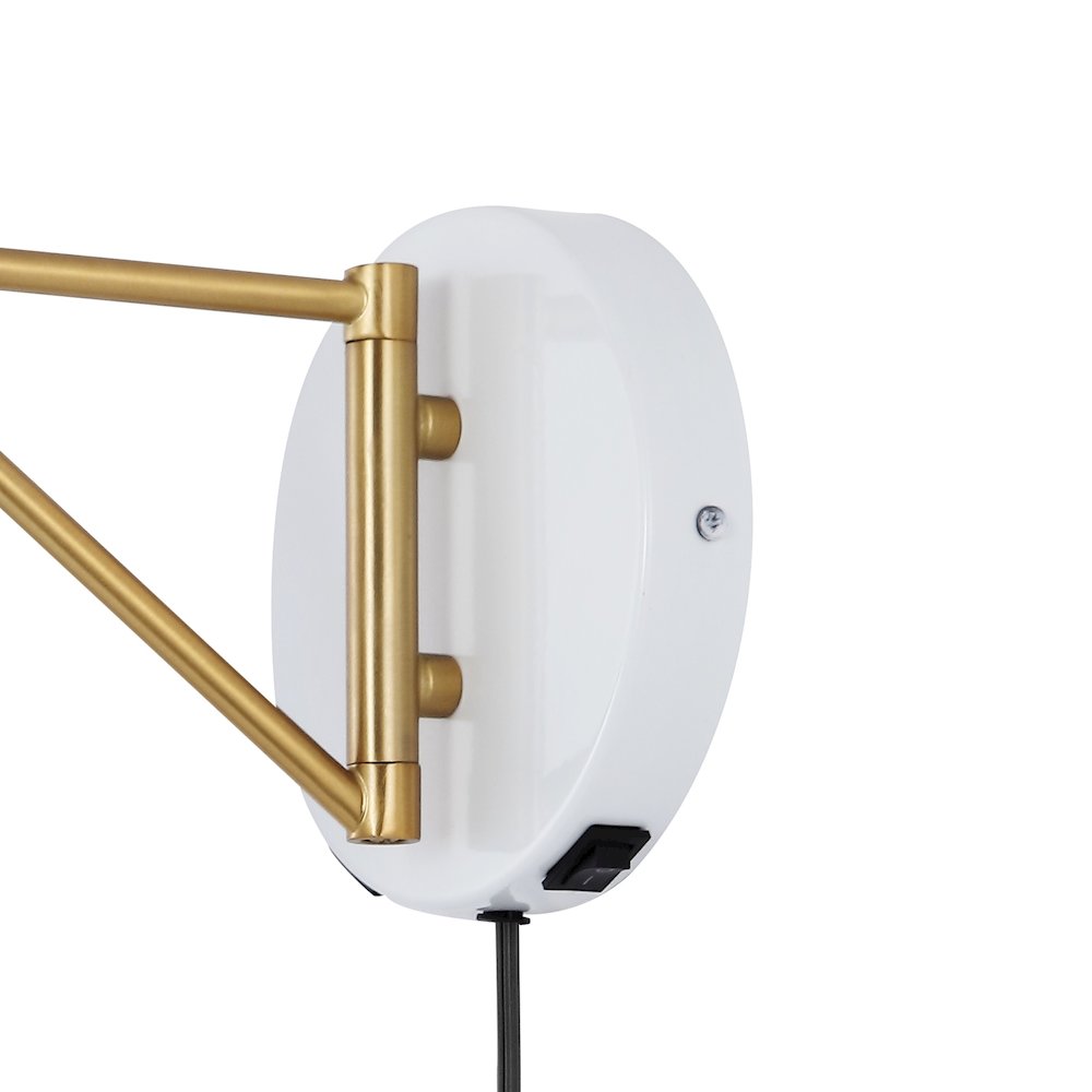 Lynn Swing Arm Modern Midcentury Iron Usb Charging Port Led Sconce. Picture 6