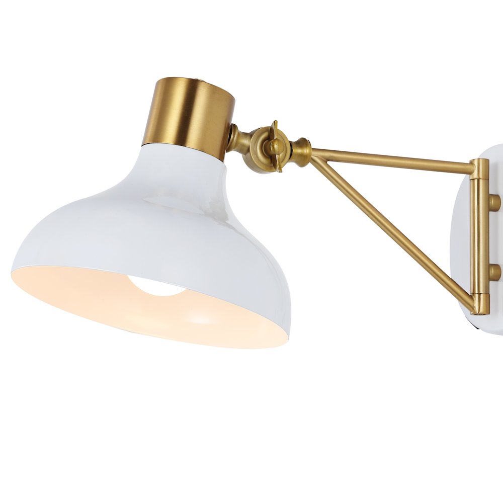 Lynn Swing Arm Modern Midcentury Iron Usb Charging Port Led Sconce. Picture 5