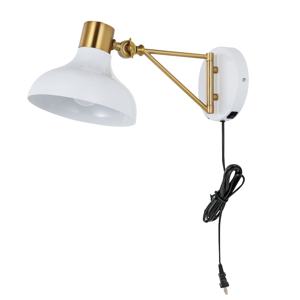 Lynn Swing Arm Modern Midcentury Iron Usb Charging Port Led Sconce. Picture 2