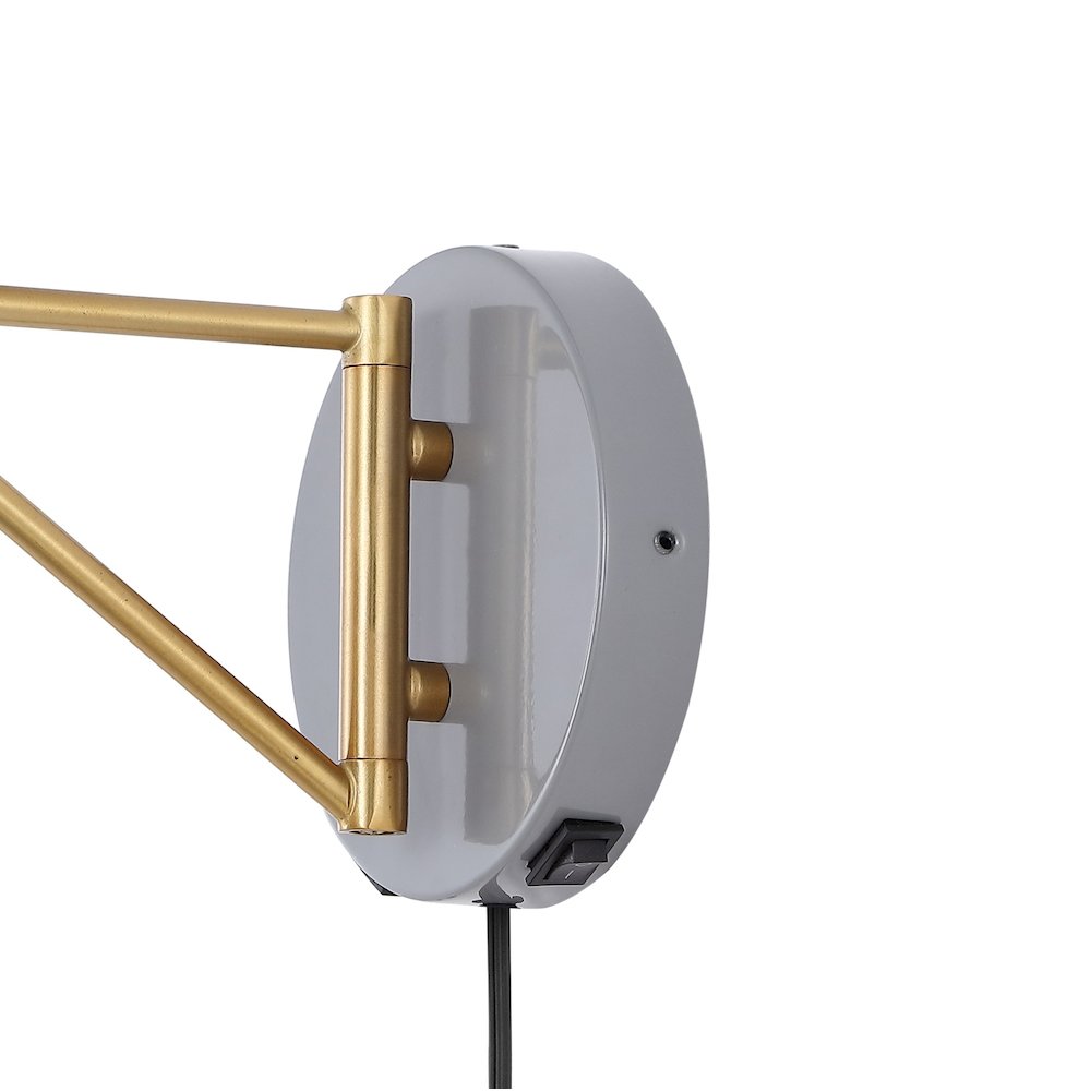 Lynn Swing Arm Modern Midcentury Iron Usb Charging Port Led Sconce. Picture 4