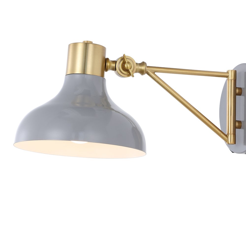 Lynn Swing Arm Modern Midcentury Iron Usb Charging Port Led Sconce. Picture 3