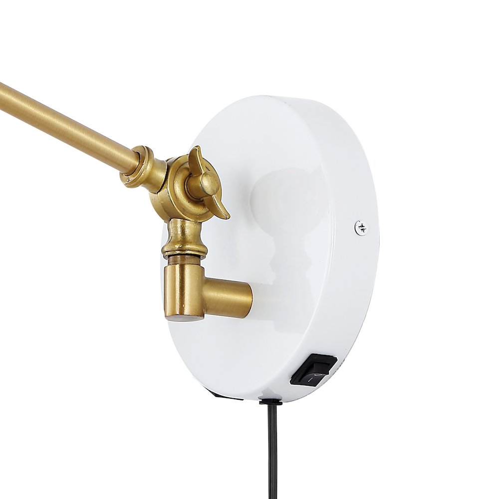 Lisa Swing Arm Modern Midcentury Iron Usb Charging Port Led Sconce. Picture 6