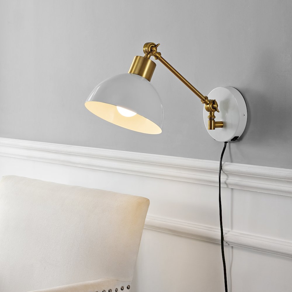 Lisa Swing Arm Modern Midcentury Iron Usb Charging Port Led Sconce. Picture 12