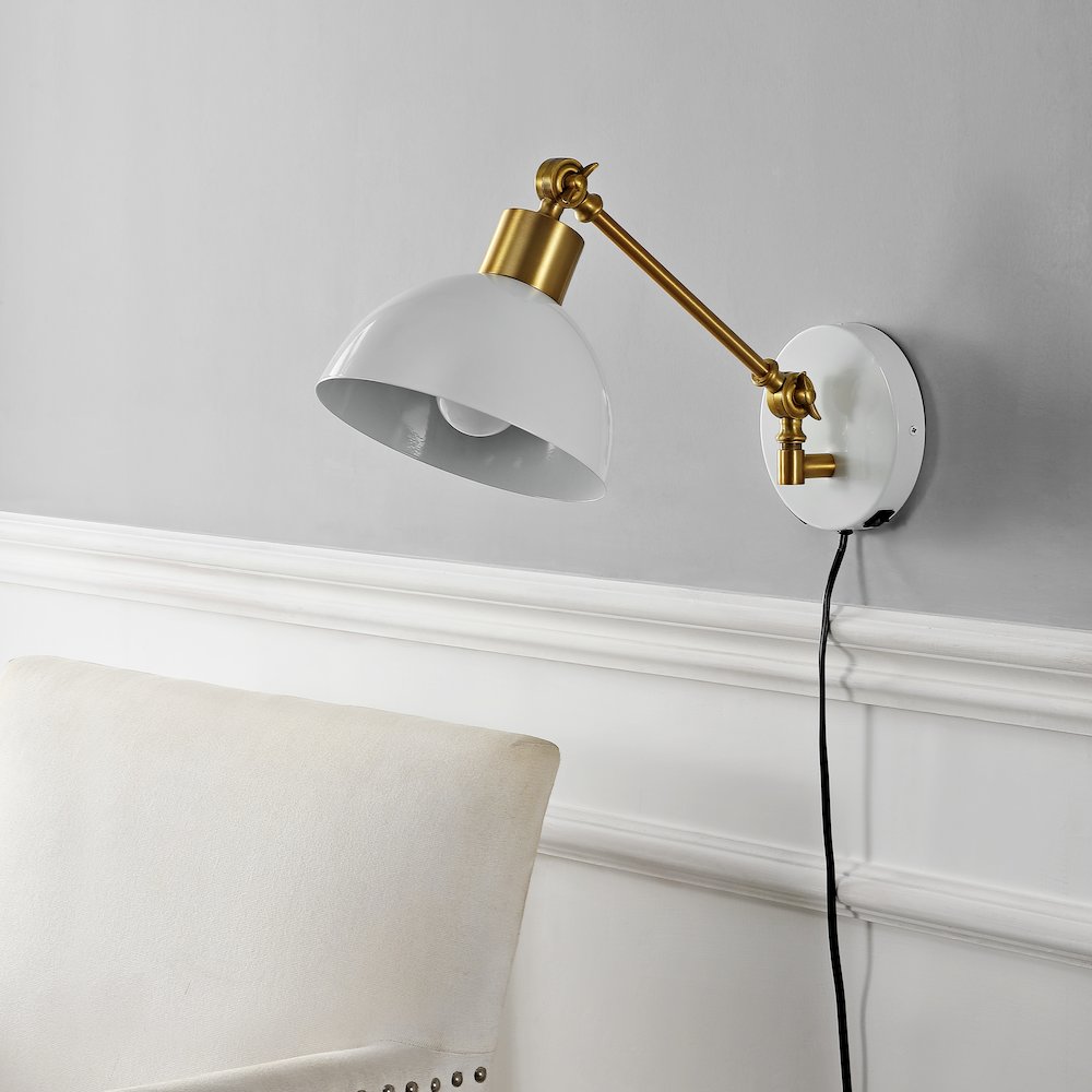 Lisa Swing Arm Modern Midcentury Iron Usb Charging Port Led Sconce. Picture 10