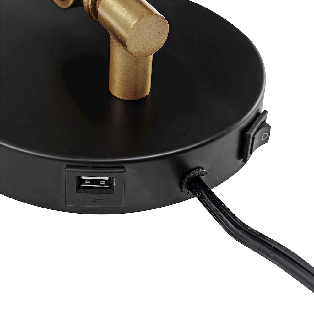 Lisa Swing Arm Modern Midcentury Iron Usb Charging Port Led Sconce. Picture 6