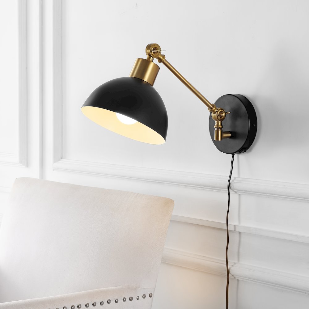 Lisa Swing Arm Modern Midcentury Iron Usb Charging Port Led Sconce. Picture 10