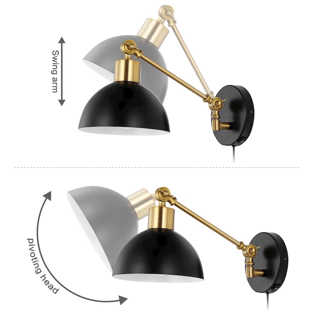 Lisa Swing Arm Modern Midcentury Iron Usb Charging Port Led Sconce. Picture 7