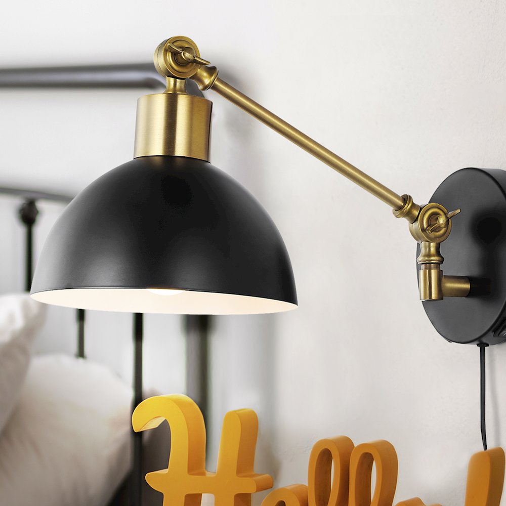 Lisa Swing Arm Modern Midcentury Iron Usb Charging Port Led Sconce. Picture 11