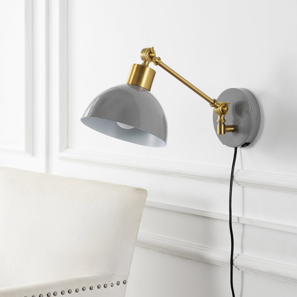 Lisa Swing Arm Modern Midcentury Iron Usb Charging Port Led Sconce. Picture 8