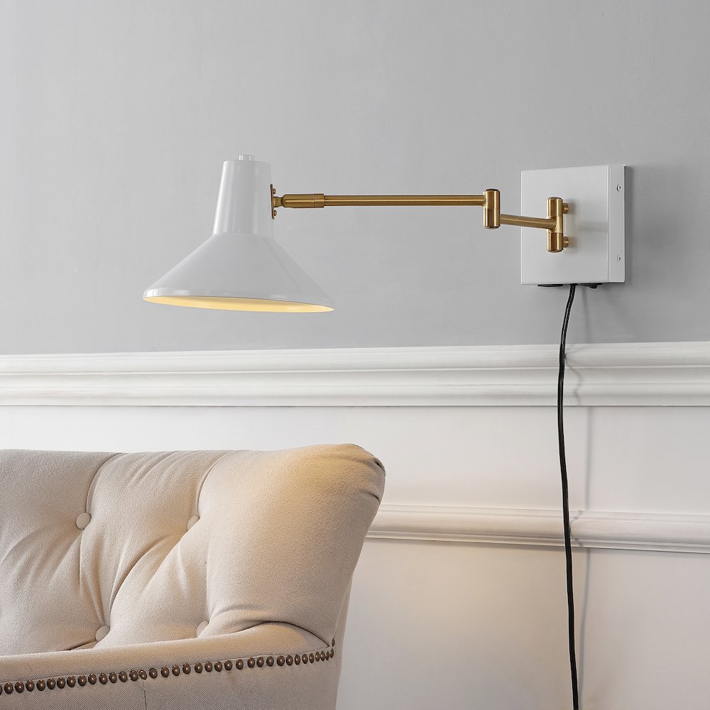Hygge Swing Arm Modern Midcentury Iron Usb Charging Port Led Sconce. Picture 12
