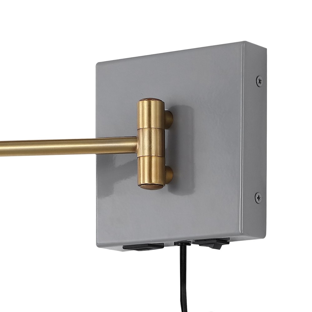 Hygge Swing Arm Modern Midcentury Iron Usb Charging Port Led Sconce. Picture 4