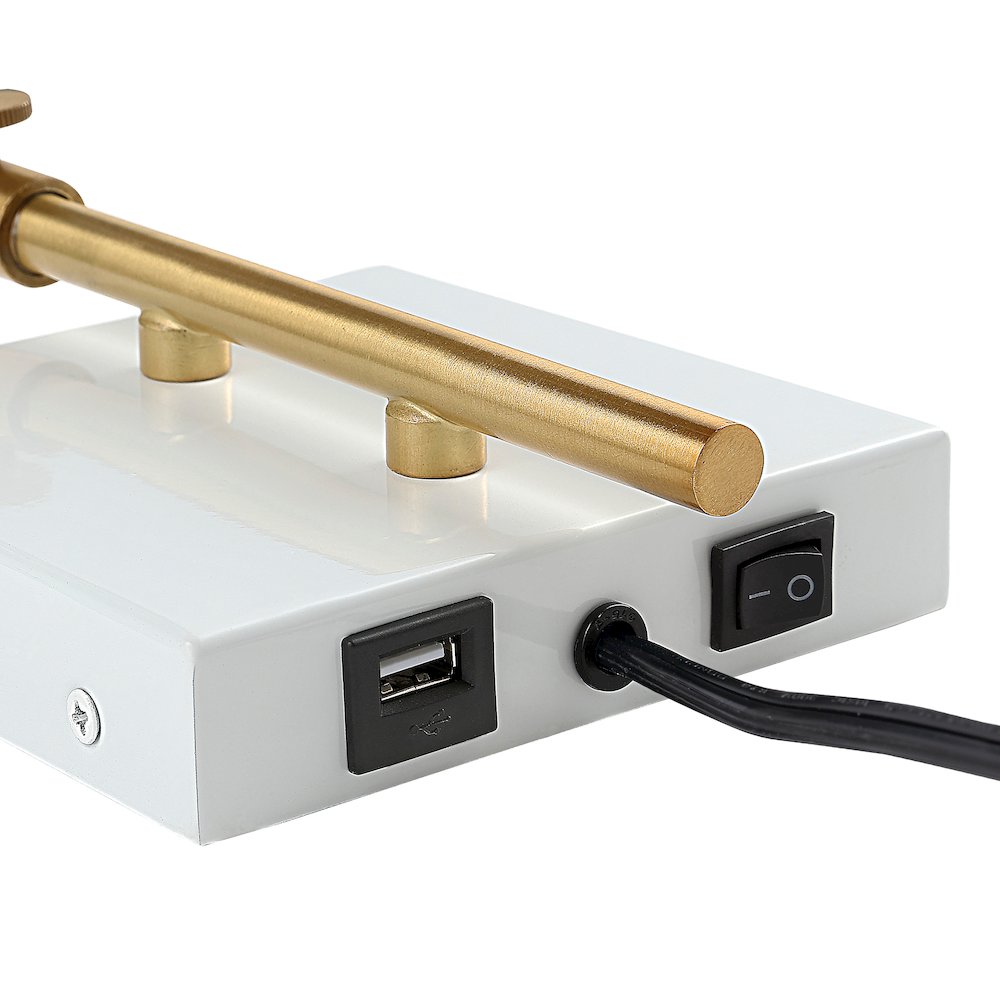 Max Swing Arm Modern Midcentury Iron Usb Charging Port Led Sconce. Picture 8