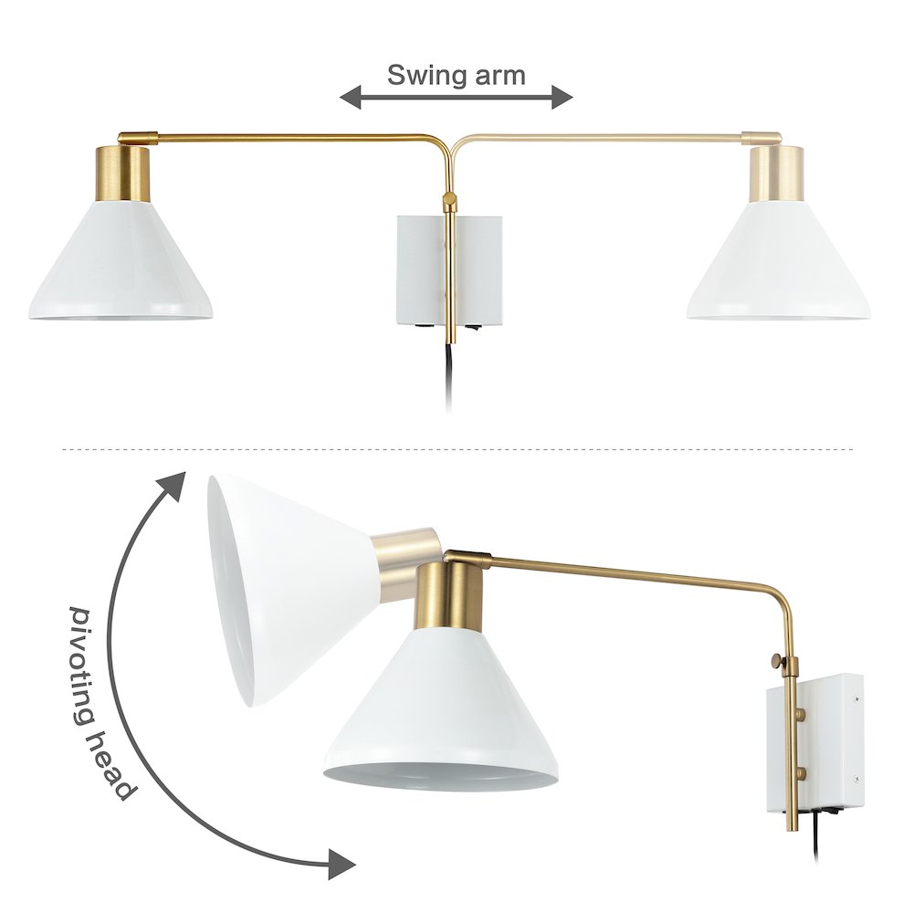 Max Swing Arm Modern Midcentury Iron Usb Charging Port Led Sconce. Picture 9