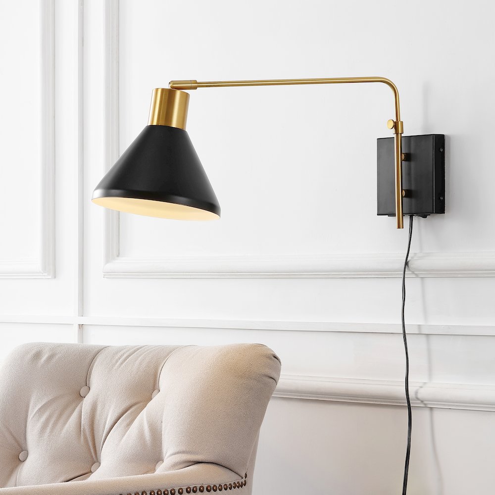 Max Swing Arm Modern Midcentury Iron Usb Charging Port Led Sconce. Picture 10