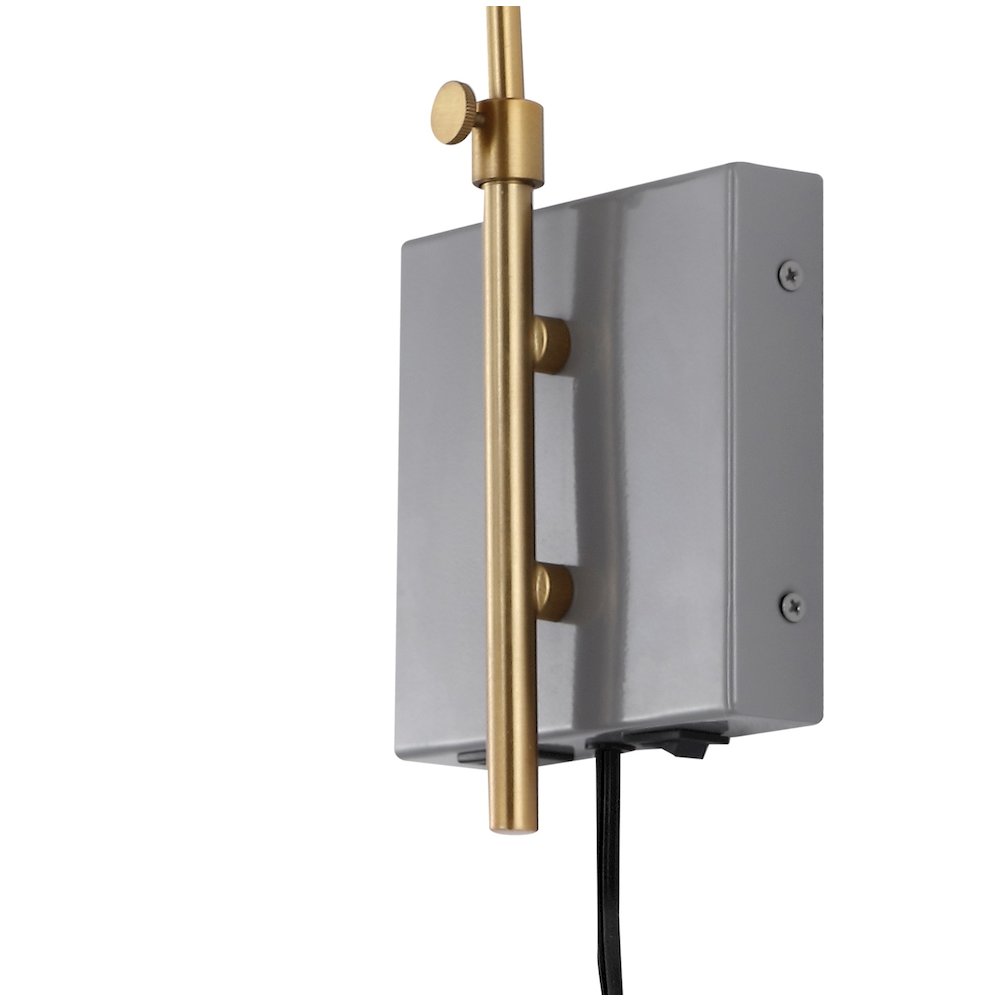 Max Swing Arm Modern Midcentury Iron Usb Charging Port Led Sconce. Picture 4