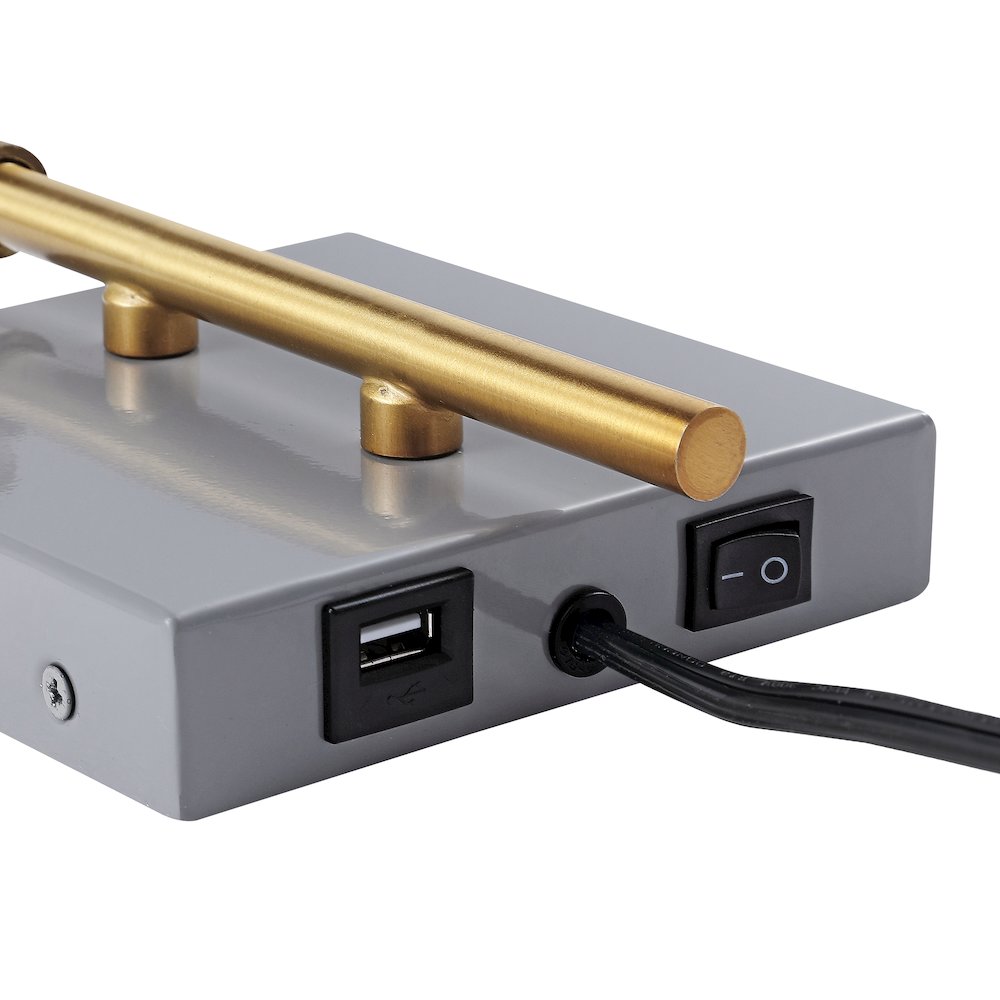 Max Swing Arm Modern Midcentury Iron Usb Charging Port Led Sconce. Picture 6