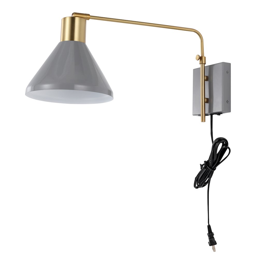 Max Swing Arm Modern Midcentury Iron Usb Charging Port Led Sconce. Picture 2