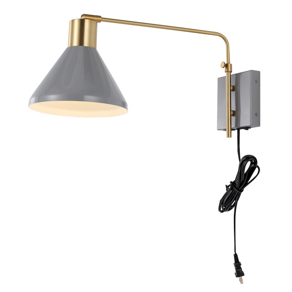 Max Swing Arm Modern Midcentury Iron Usb Charging Port Led Sconce. Picture 1