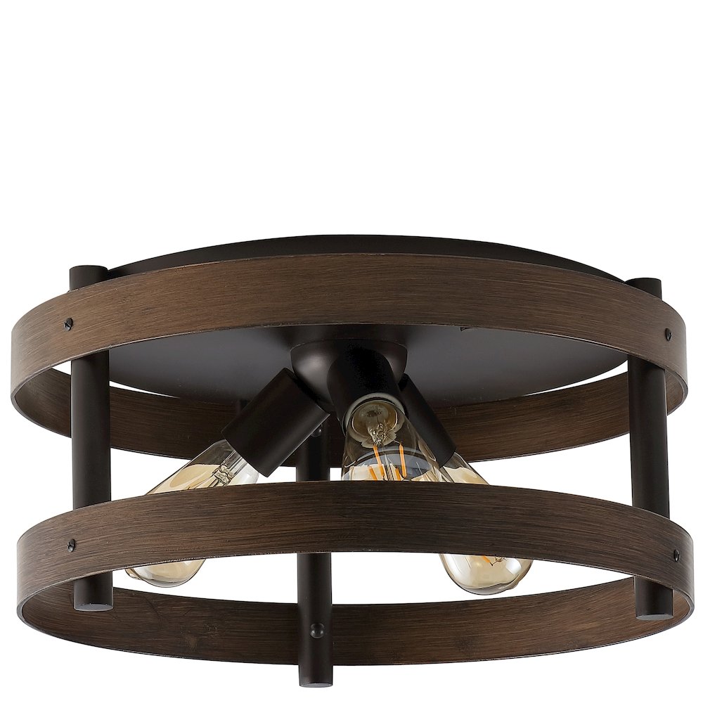 Cooper Farmhouse Industrial Iron Led Flush Mount. Picture 3