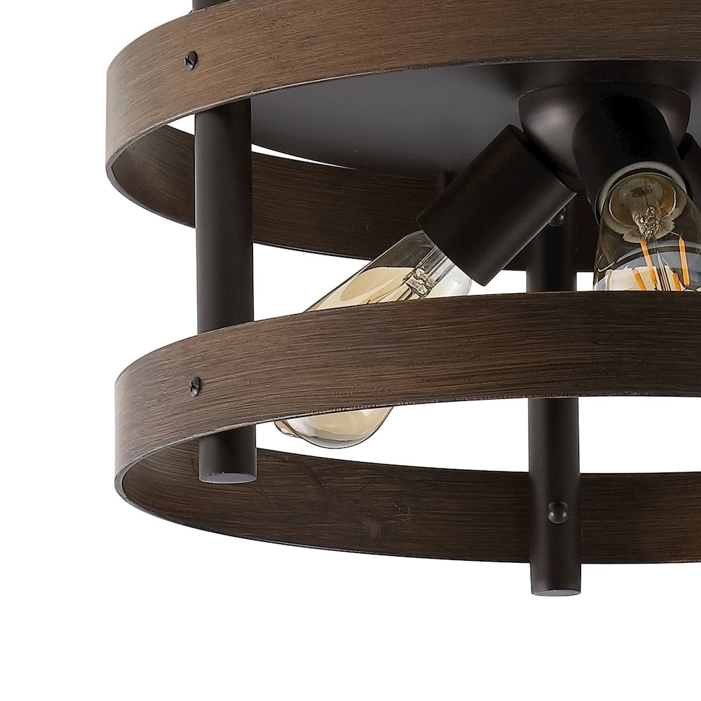 Cooper Farmhouse Industrial Iron Led Flush Mount. Picture 2