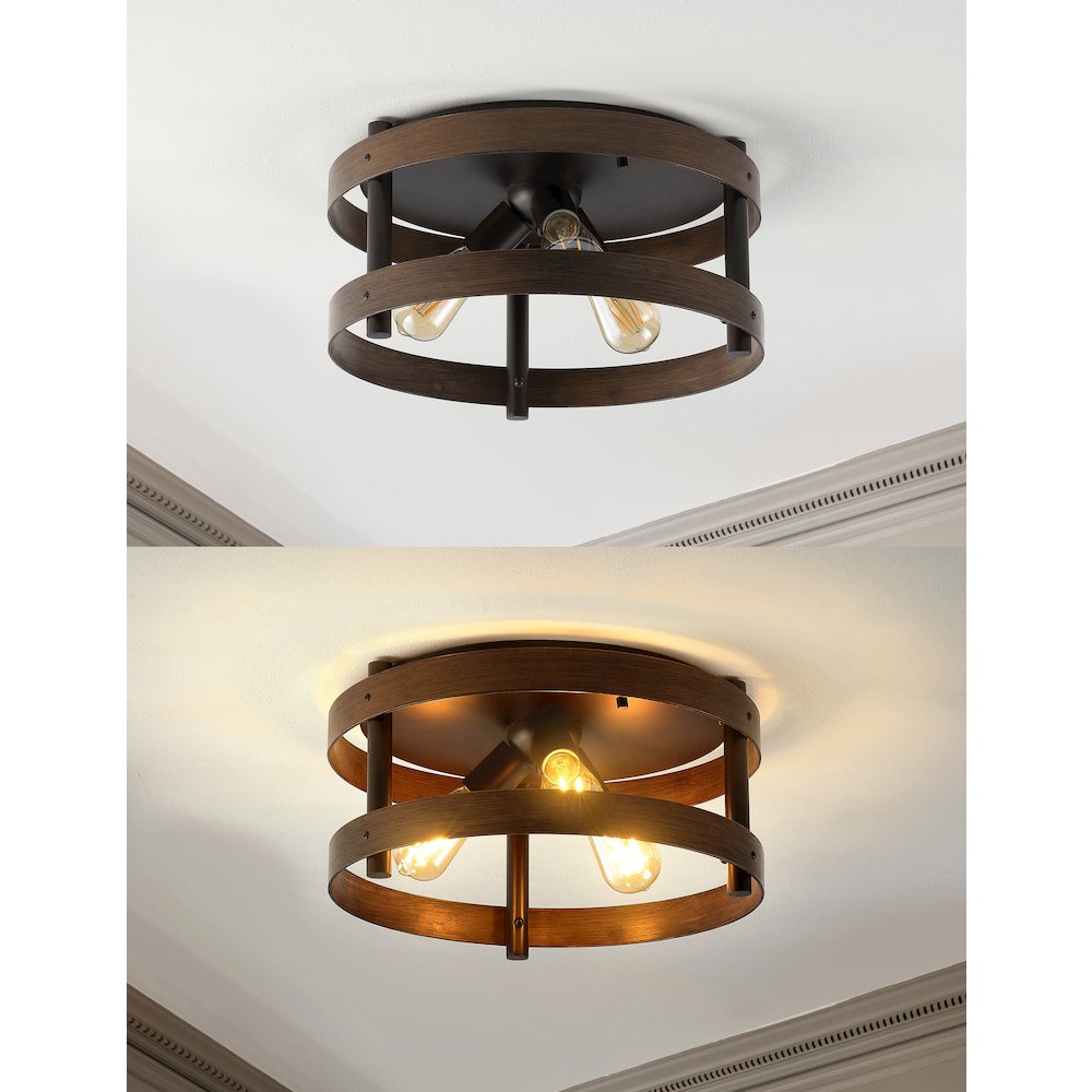 Cooper Farmhouse Industrial Iron Led Flush Mount. Picture 7
