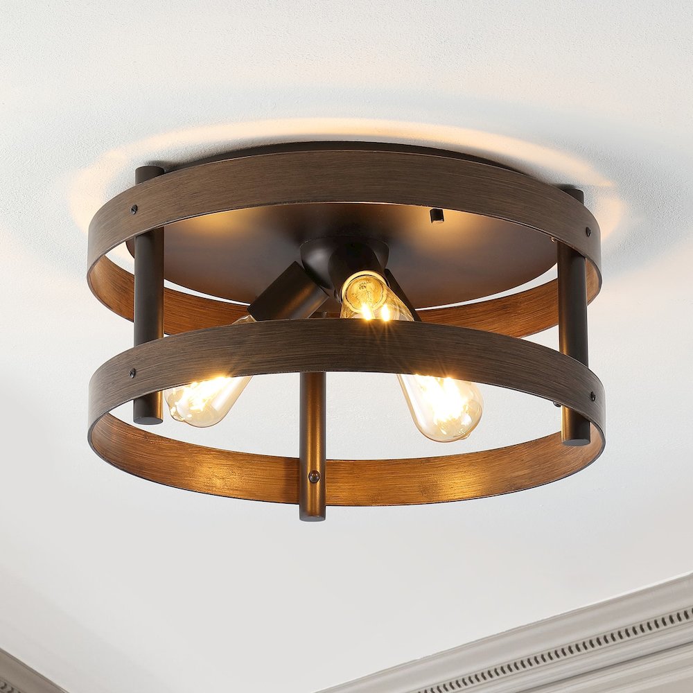 Cooper Farmhouse Industrial Iron Led Flush Mount. Picture 5