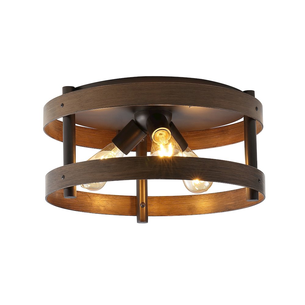 Cooper Farmhouse Industrial Iron Led Flush Mount. Picture 4