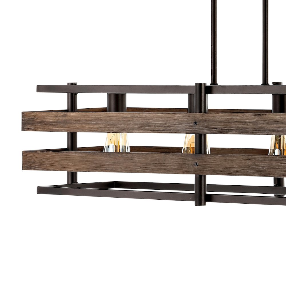 Horizon Rustic Farmhouse Iron Linear Led Pendant. Picture 2