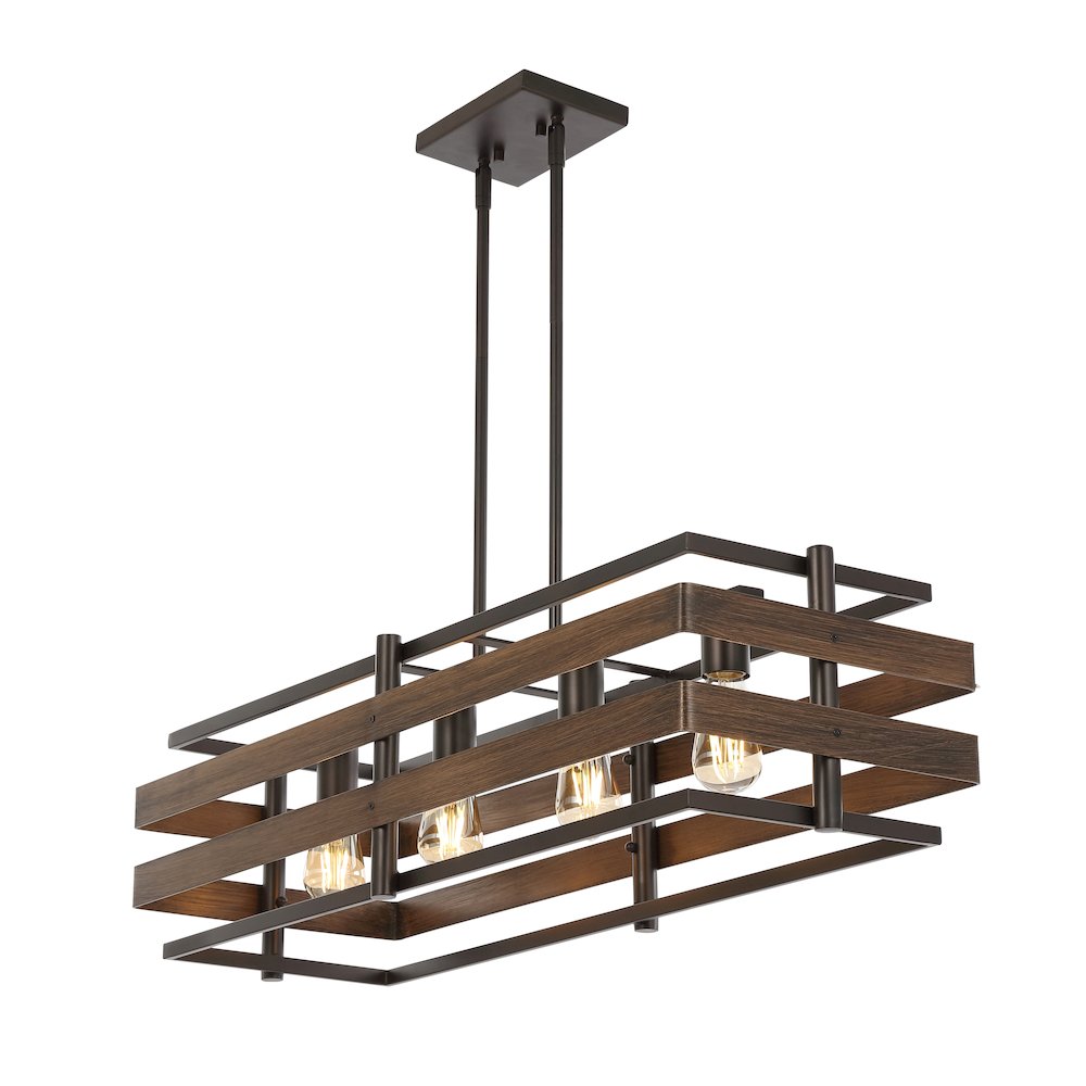Horizon Rustic Farmhouse Iron Linear Led Pendant. Picture 7
