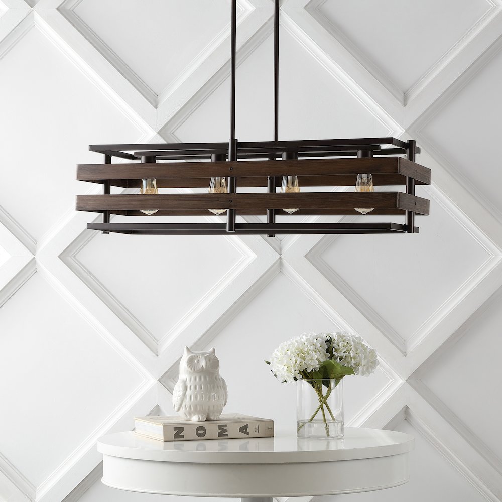 Horizon Rustic Farmhouse Iron Linear Led Pendant. Picture 5