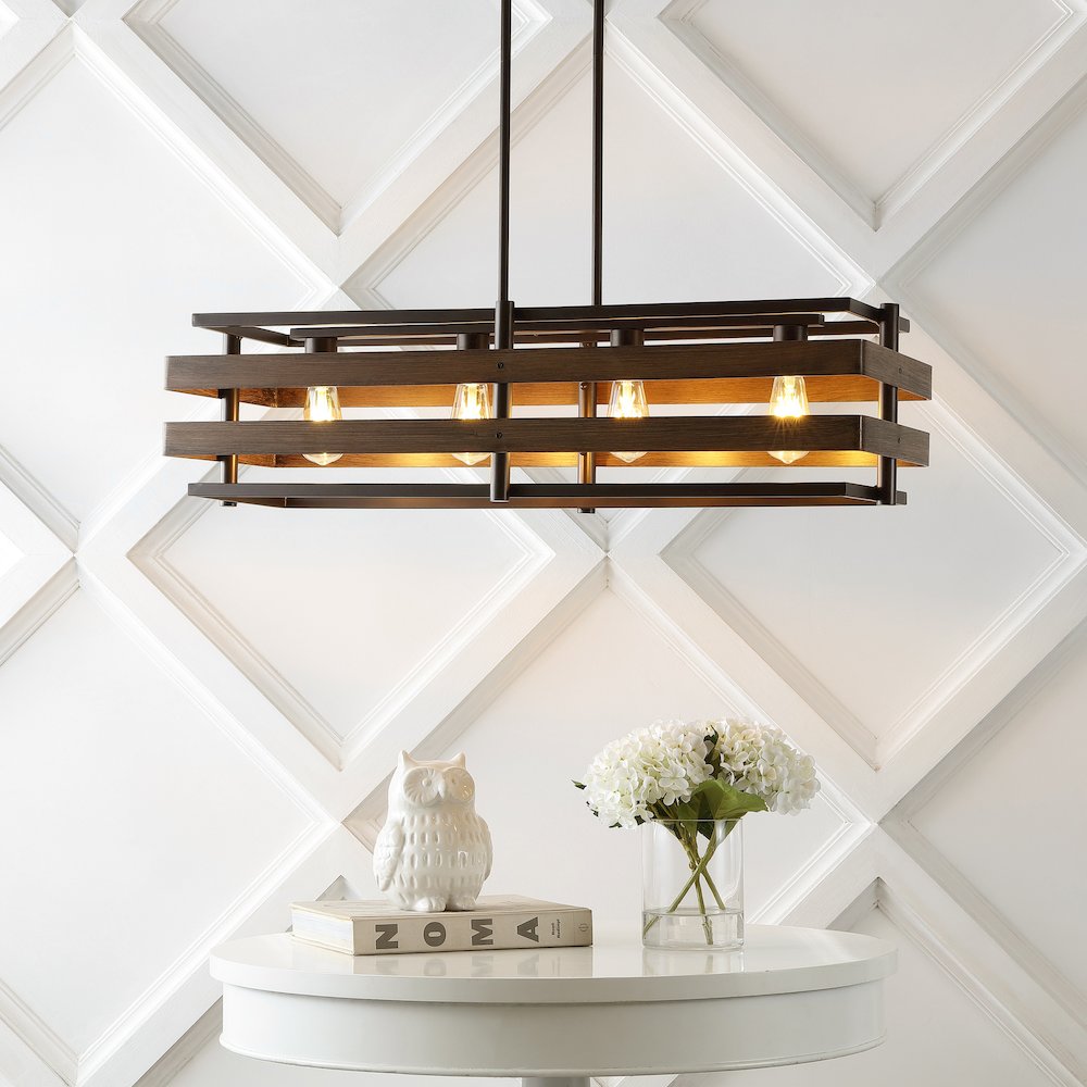 Horizon Rustic Farmhouse Iron Linear Led Pendant. Picture 4