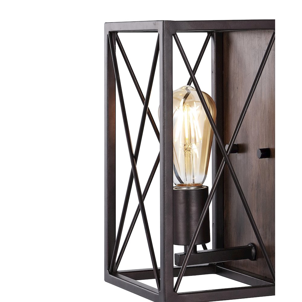 Norris X Frame Farmhouse Rustic Iron Led Sconce. Picture 2