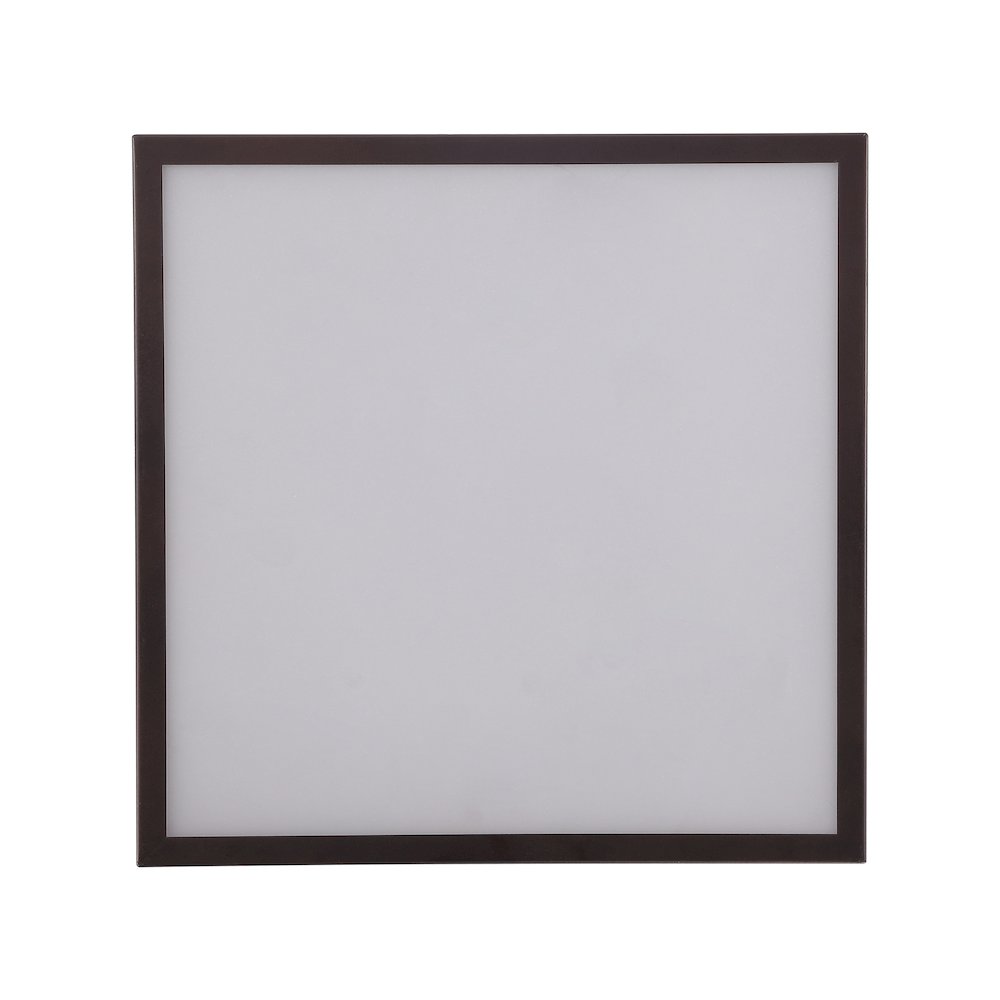 Grant Minimalist Industrial Square Linen Iron Led Flush Mount. Picture 2