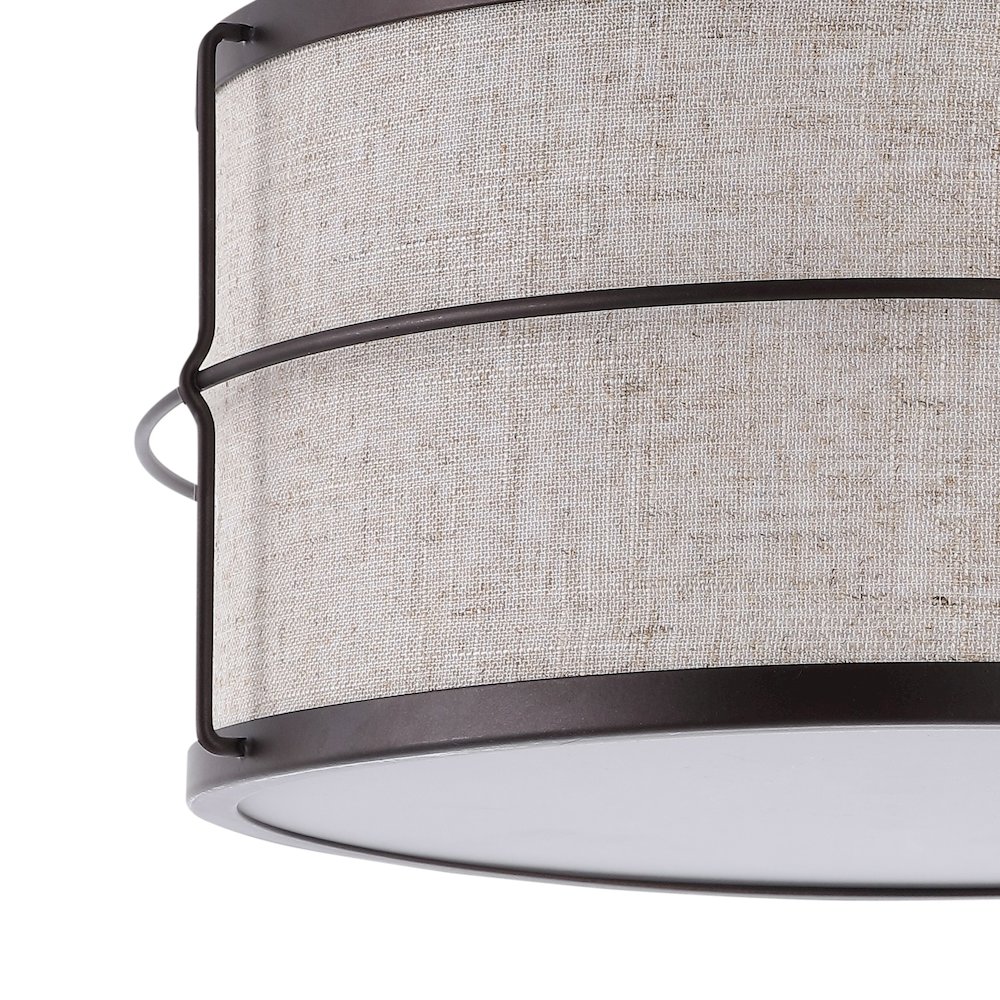 Evan Rustic Farmhouse Iron Led Flush Mount. Picture 2